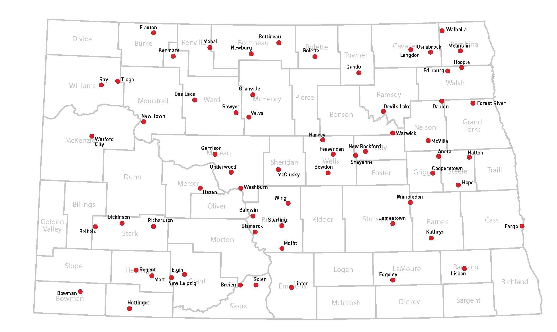 Rural Development Map North Dakota Association Of Rural Electric Cooperatives